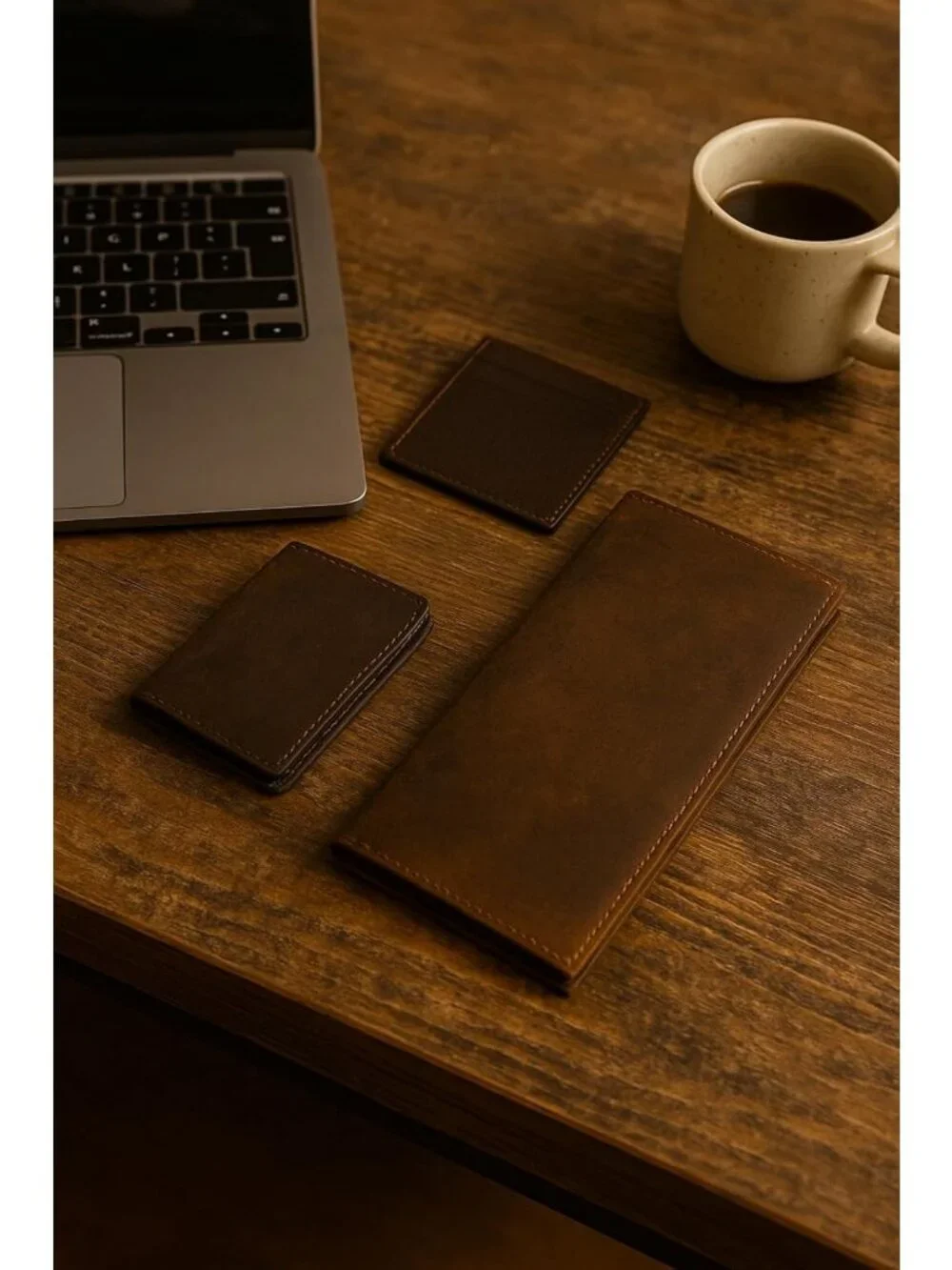 Vintage Leather RFID Blocking Slim Checkbook Cover Wallet - Brown, Stylish